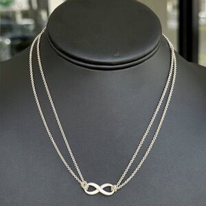 Tiffany & and Co 925 sterling silver 76.00” double row necklace chain infinity